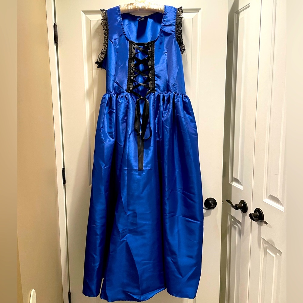 Sapphire Blue Taffeta Dress, Size 1X, NWOT; Perfect for Halloween Costumes!